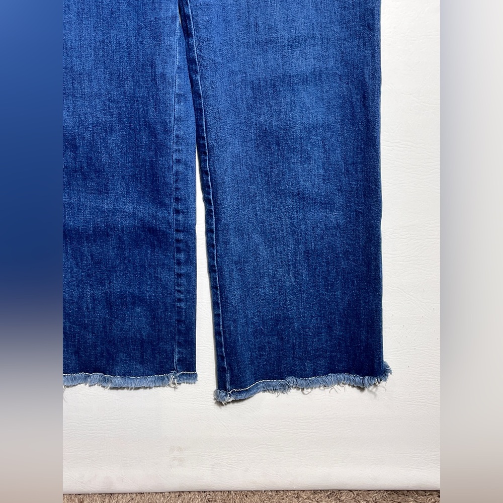 Pilcro Anthropologie Dark Cropped High Waist Wide Leg Jeans sz 27 - Picture 3 of 13